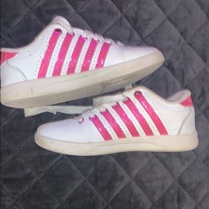 Pink and white K Swiss